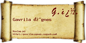 Gavrila Ágnes névjegykártya